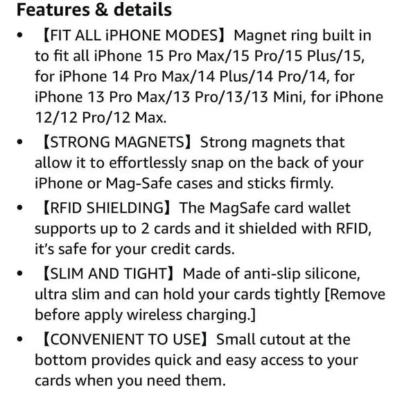 MagSafe Silicone Magnetic Wallet For iPhone 15/14/13/12/Pro Max/Pro/Plus/Mini - Picture 9 of 9